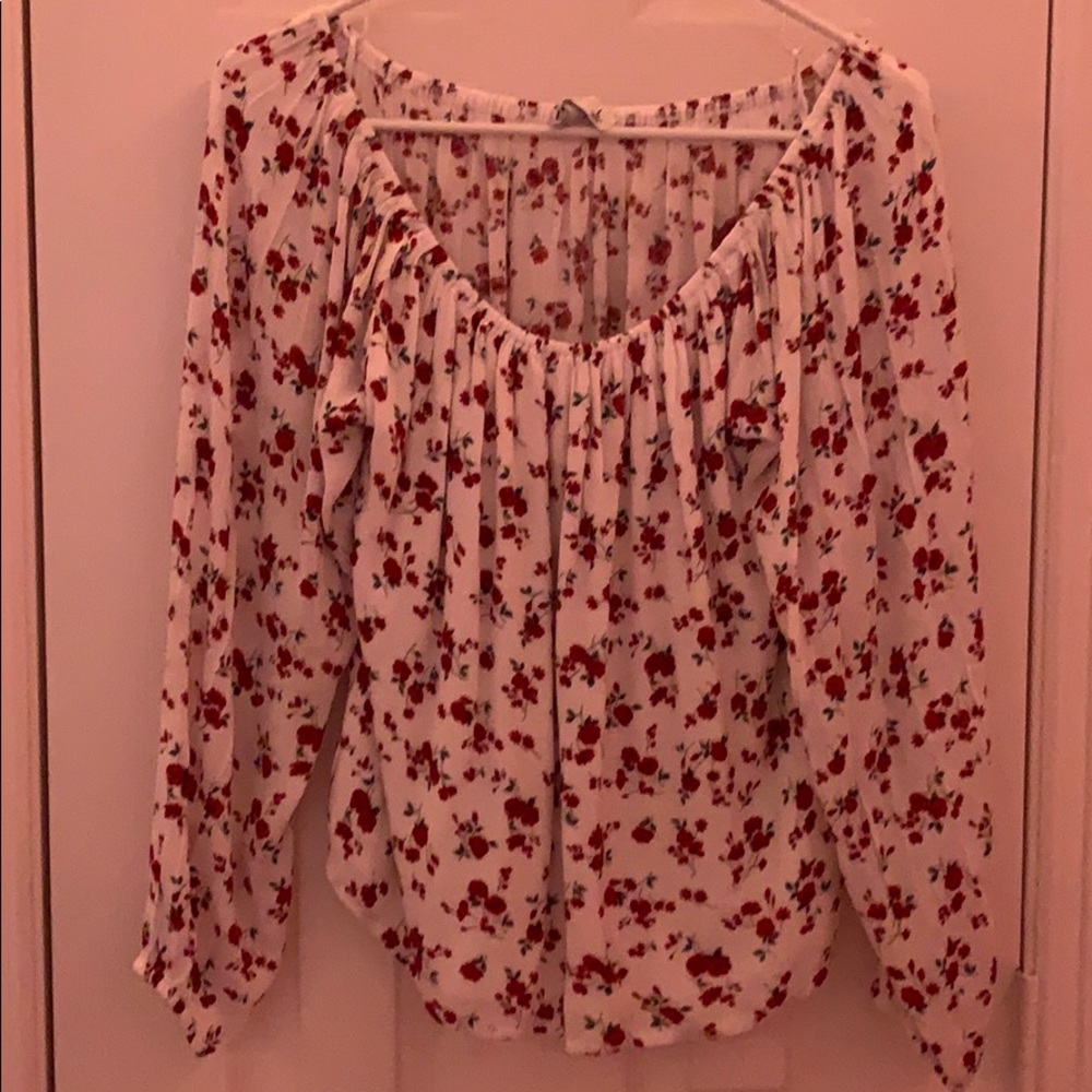 Hollister off the shoulder floral top